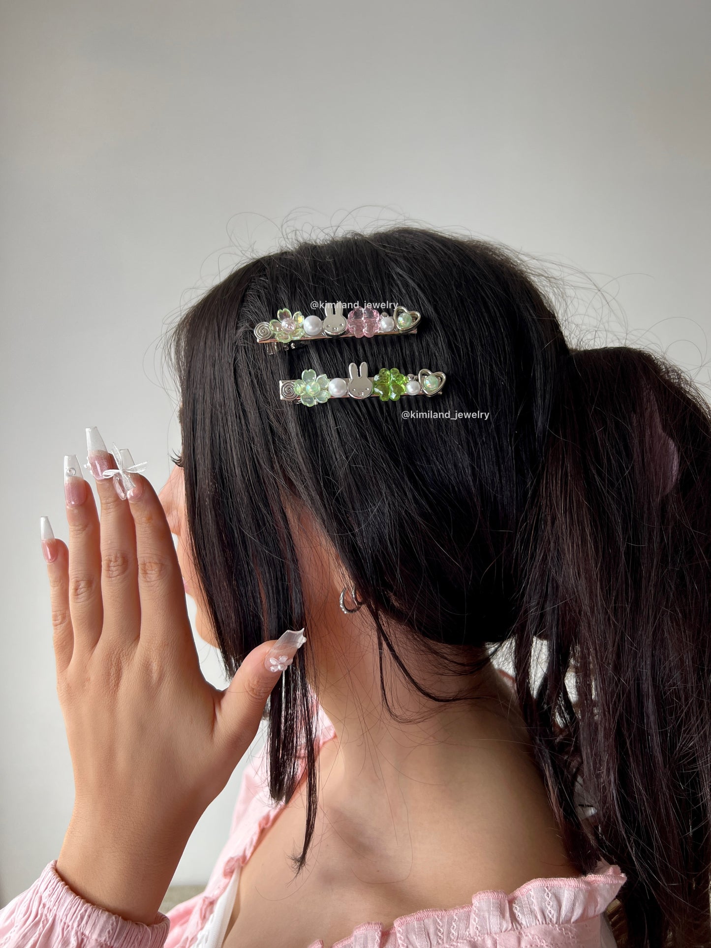 Miffy beaded hair clips