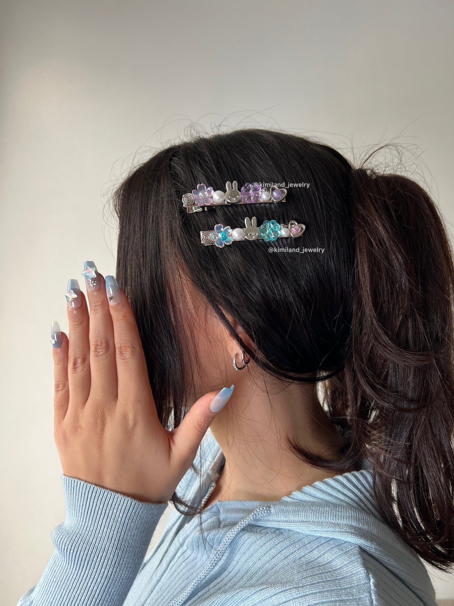 Miffy beaded hair clips