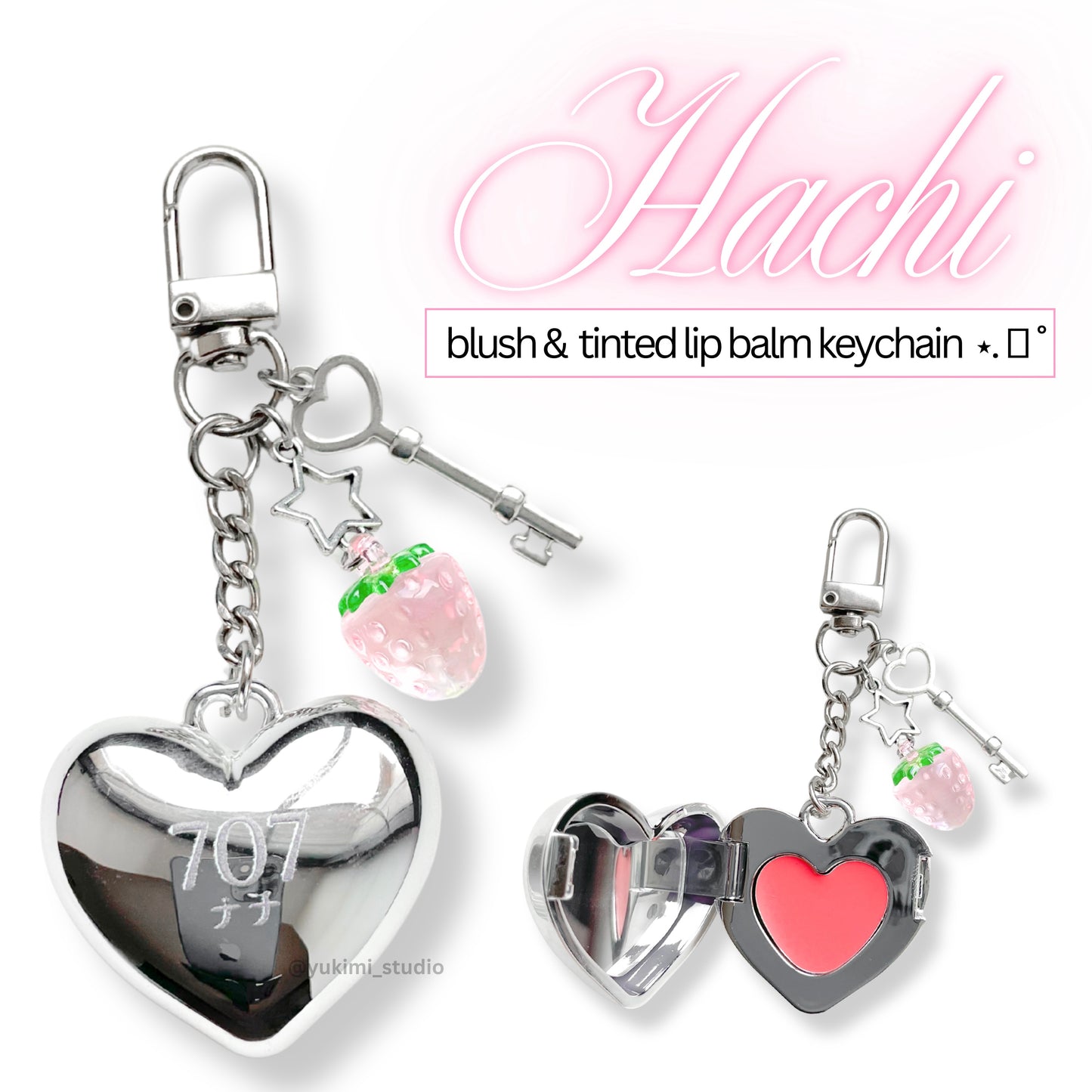 Nana-inspired Blush & Lip Balm Keychain