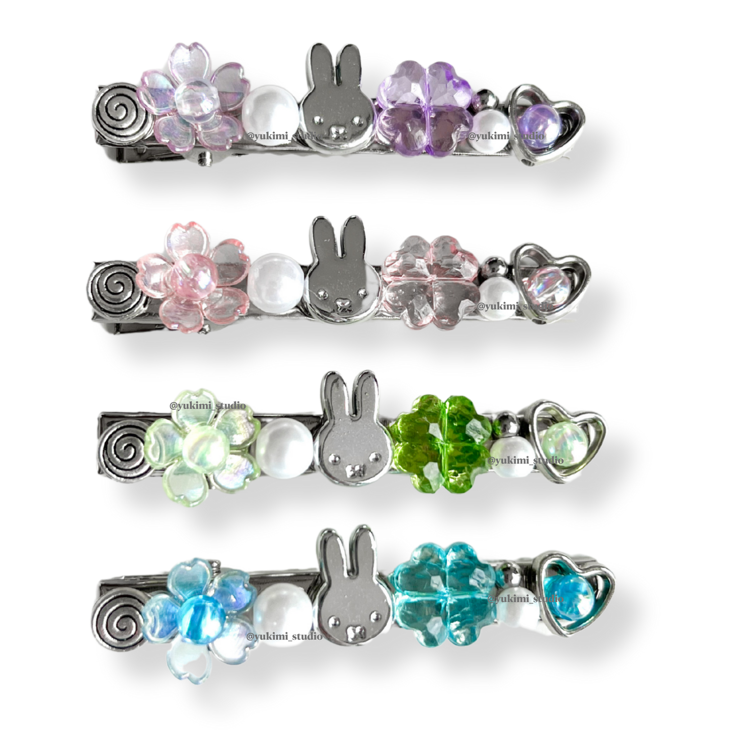 Miffy beaded hair clips