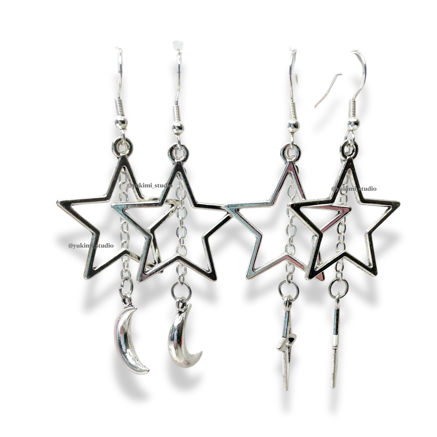 Stars and moon y2k earrings