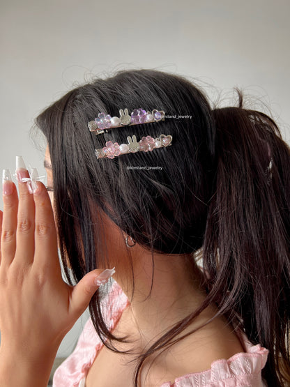 Miffy beaded hair clips