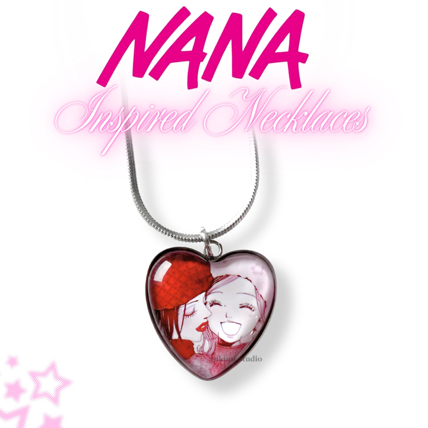 Nana & Hachi heart necklaces