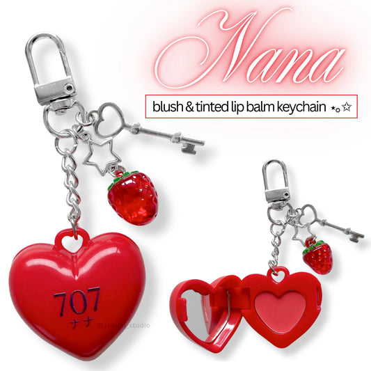 Nana-inspired Blush & Lip Balm Keychain