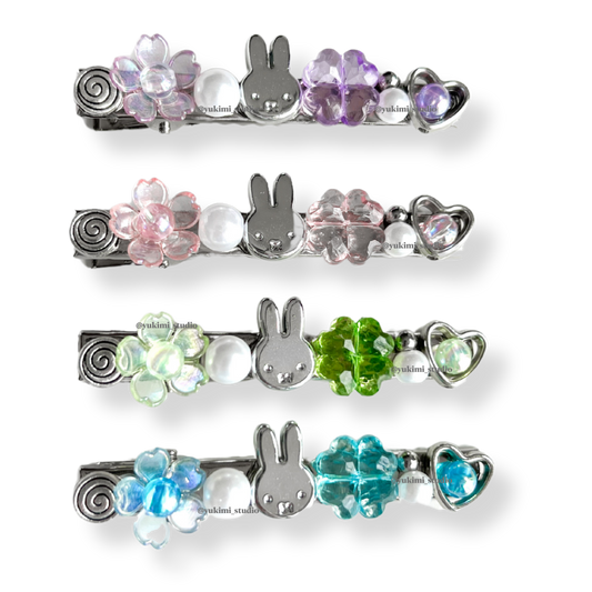 Miffy beaded hair clips