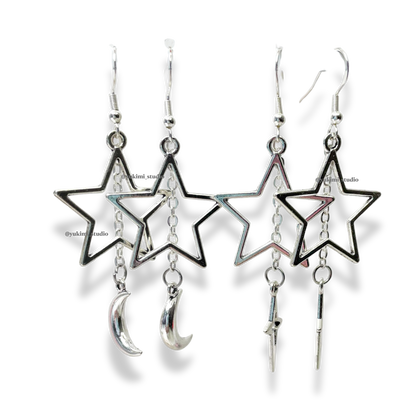 Stars and moon y2k earrings